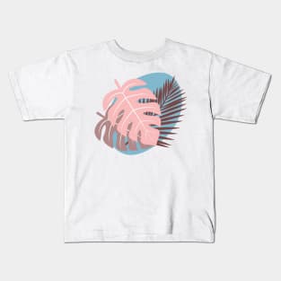 Tropical Leaves in Pastel colors Kids T-Shirt